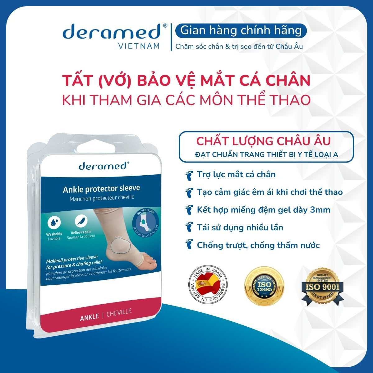 TẤT (VỚ) BẢO VỆ MẮT CÁ CHÂN DERAMED