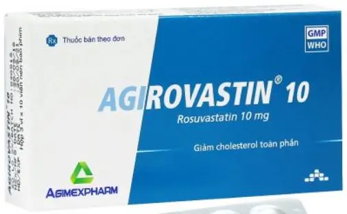 Thuốc Agirovastin 10 Agimexpharm giảm cholesterol toàn phần (3 vỉ x 10 viên)