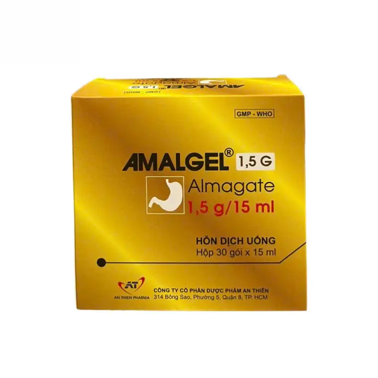 Thuốc Amalgel 1.5g điều trị viêm dạ dày, loét dạ dày - tá tràng, tăng acid dịch vị (Hộp 30 gói x 15ml)