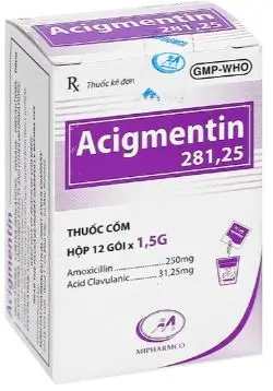 Thuốc cốm Acigmentin 281,25 trị nhiễm khuẩn (12 gói x 1,5g)