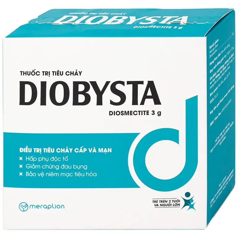 Thuốc Diobysta Merap điều trị tiêu chảy cấp và mạn (12 gói)