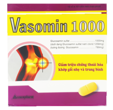Thuốc giảm triệu chứng viêm khớp Vasomin 1000 (Hộp 10 vỉ x 10 viên)