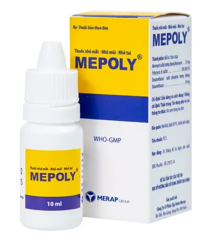 Thuốc Mepoly Merap dùng cho viêm kết mạc, mi mắt, viêm mũi, viêm tai (10ml)