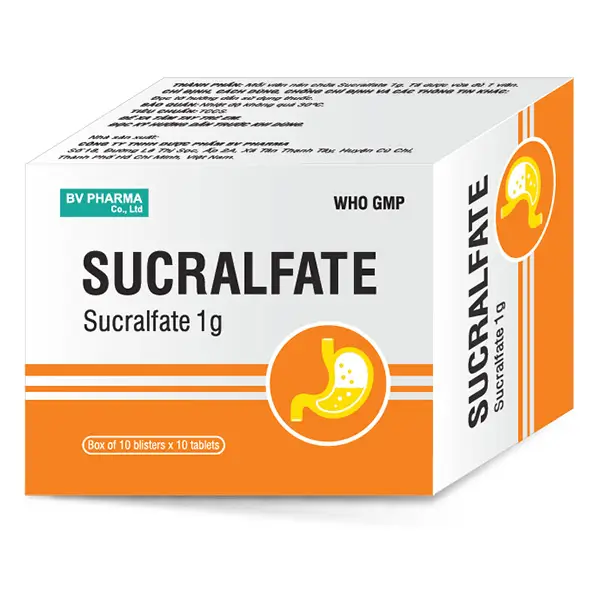 Thuốc Sucralfate điều trị loét tá tràng - dạ dày (2 vỉ x 10 viên)