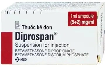 Thuốc tiêm Diprospan Injection (5+2)mg/ml Merck điều trị các bệnh cơ xương và mô mềm, dị ứng (1 ống x 1ml)