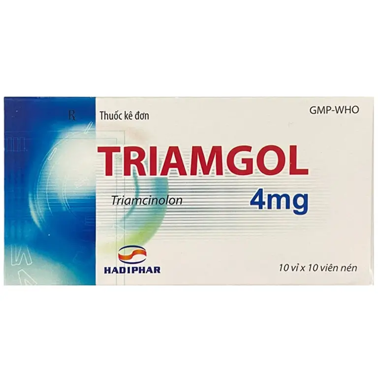 Thuốc Triamgol 4Mg Hadiphar điều trị viêm khớp dạng thấp, viêm xương khớp, viêm da cơ toàn thân (10 vỉ x 10 viên)