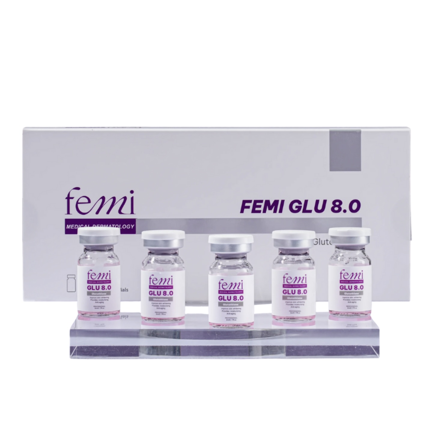 Tinh chất dưỡng trắng hồng căng bóng da Femi Glu 8.0