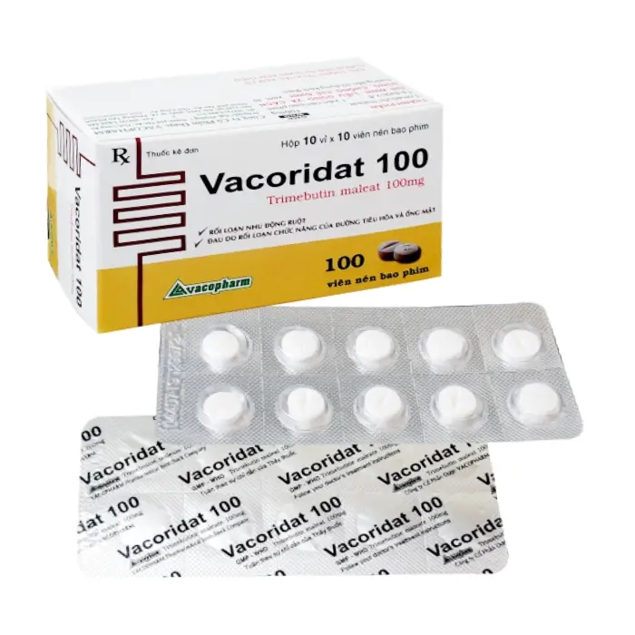 Vacoridat 100 Vacopharm (Hộp 10 vỉ x 10 viên) – Điều trị triệu chứng đau do rối loạn