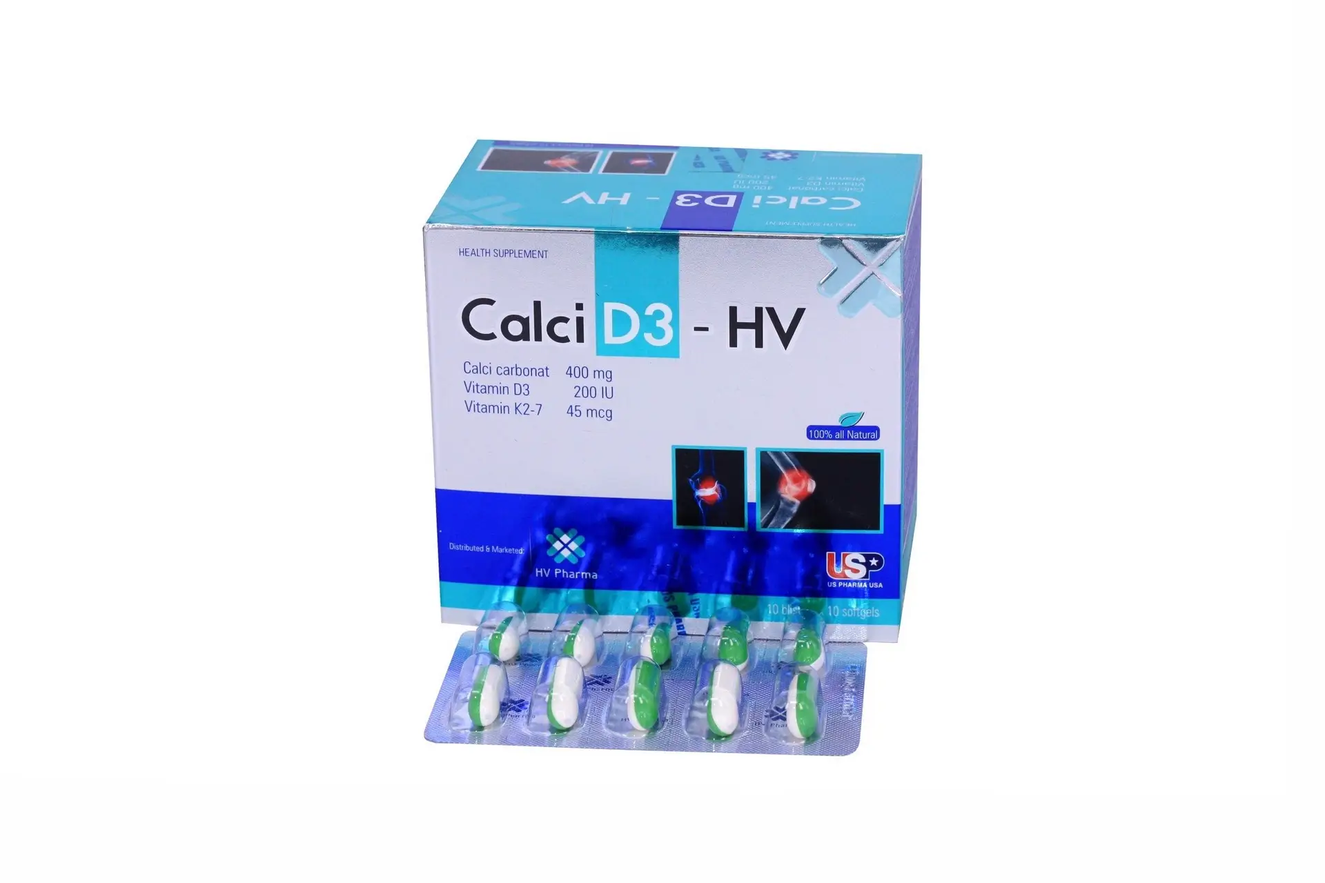 Viên uống hỗ trợ sức khỏe xương khớp CALCI D3 - HV hộp 10 vỉ x 10 viên