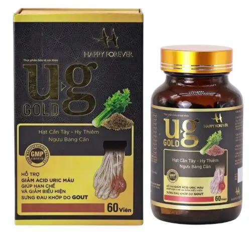 Viên uống UG GOLD hỗ trợ giảm acid uric máu giảm biểu hiện sưng đau khớp